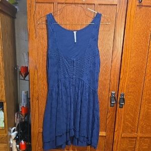 Size Small Navy Blue Free People Eyelet Dress